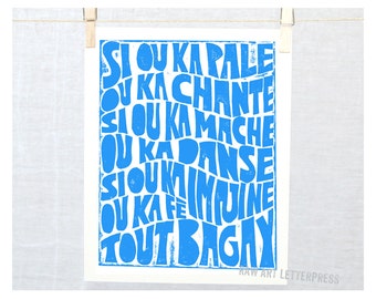 Haitian Creole - Haiti - Haiti Adoption - Mardi Gras- If you can talk you can sing Quote - Si Ou Ka Pale - Adoption Gift