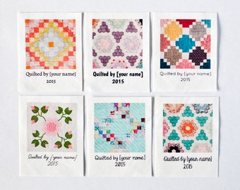 Custom Quilt Labels, 8 large personalized fabric tags for your handmade quilt