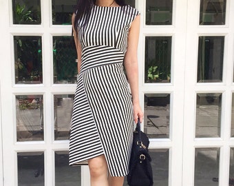pinstripe designer inspired made to measure dress all size
