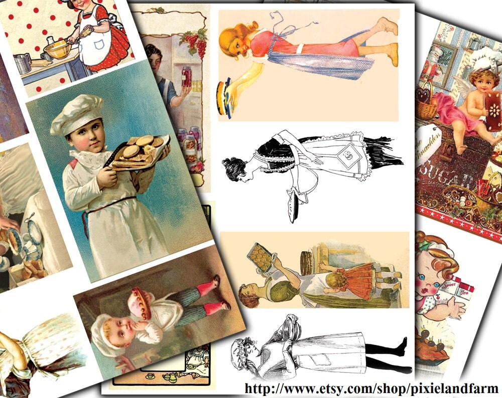 Baking Vintage Clip Art Printable Digital Download