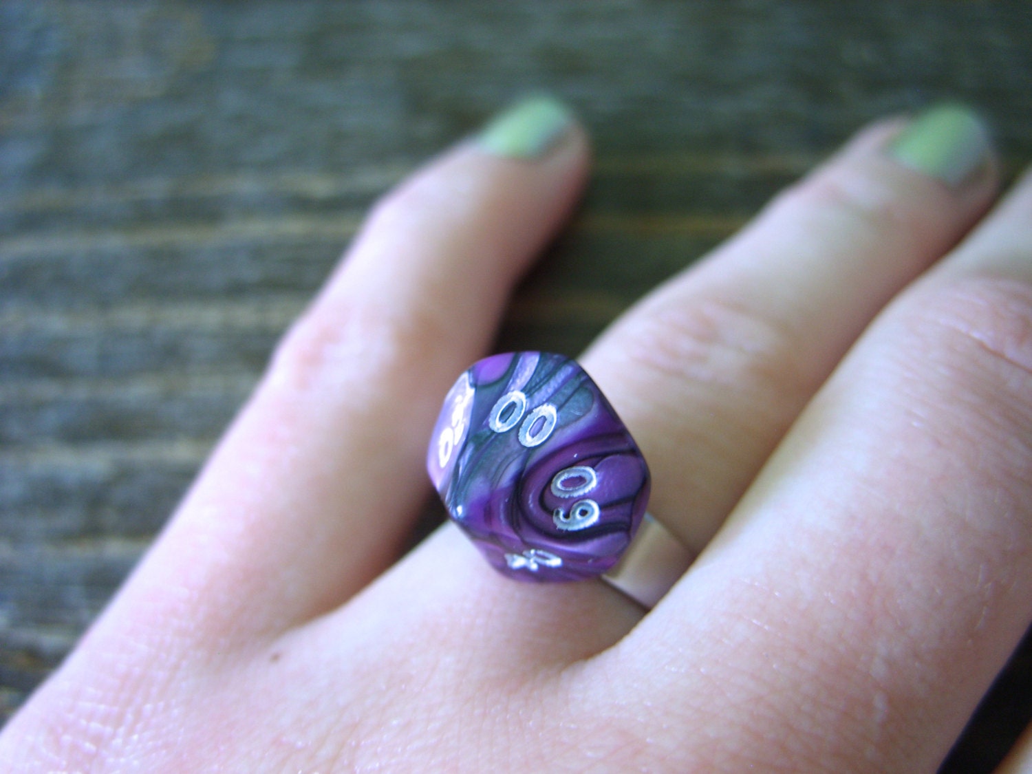 Miniature D100 dice ring adjustable ring dungeons by MageStudio