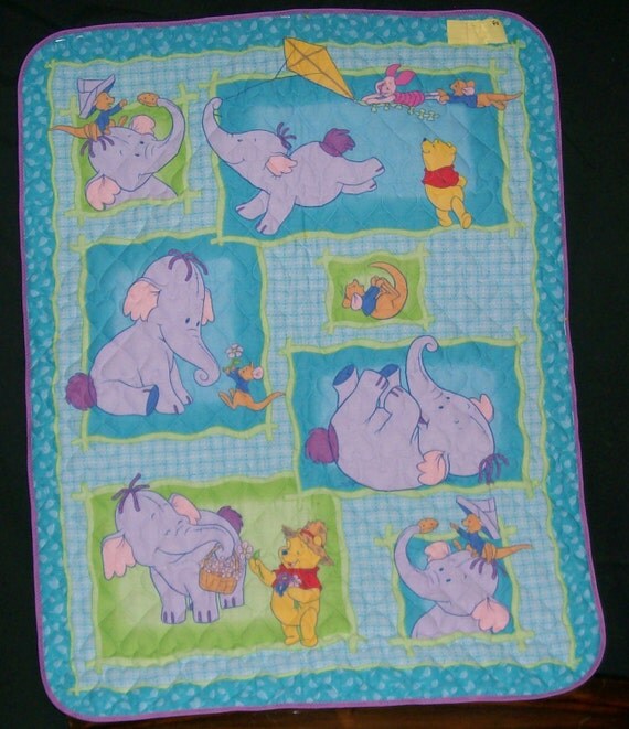 Winnie the Pooh Baby Quilt 30 x 38 by younghopper on Etsy