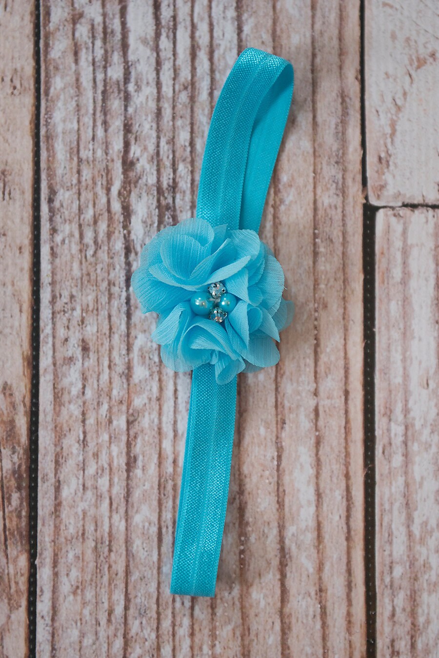 turquoise Headband blue Elastic Headband by LaBellaRoseBoutique
