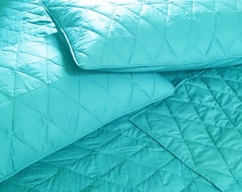 Blue bedding ,cotton bedding set,quilted blue cotton bedspread collection,queen size quilts with two queen sham covers