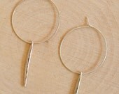 Sterling Silver Hoops + Silver Spear Drops | Delicate Jewelry | Silver Infinity Hoop | Lightweight Hoop Earring | Dangle + Drop | Minimalist