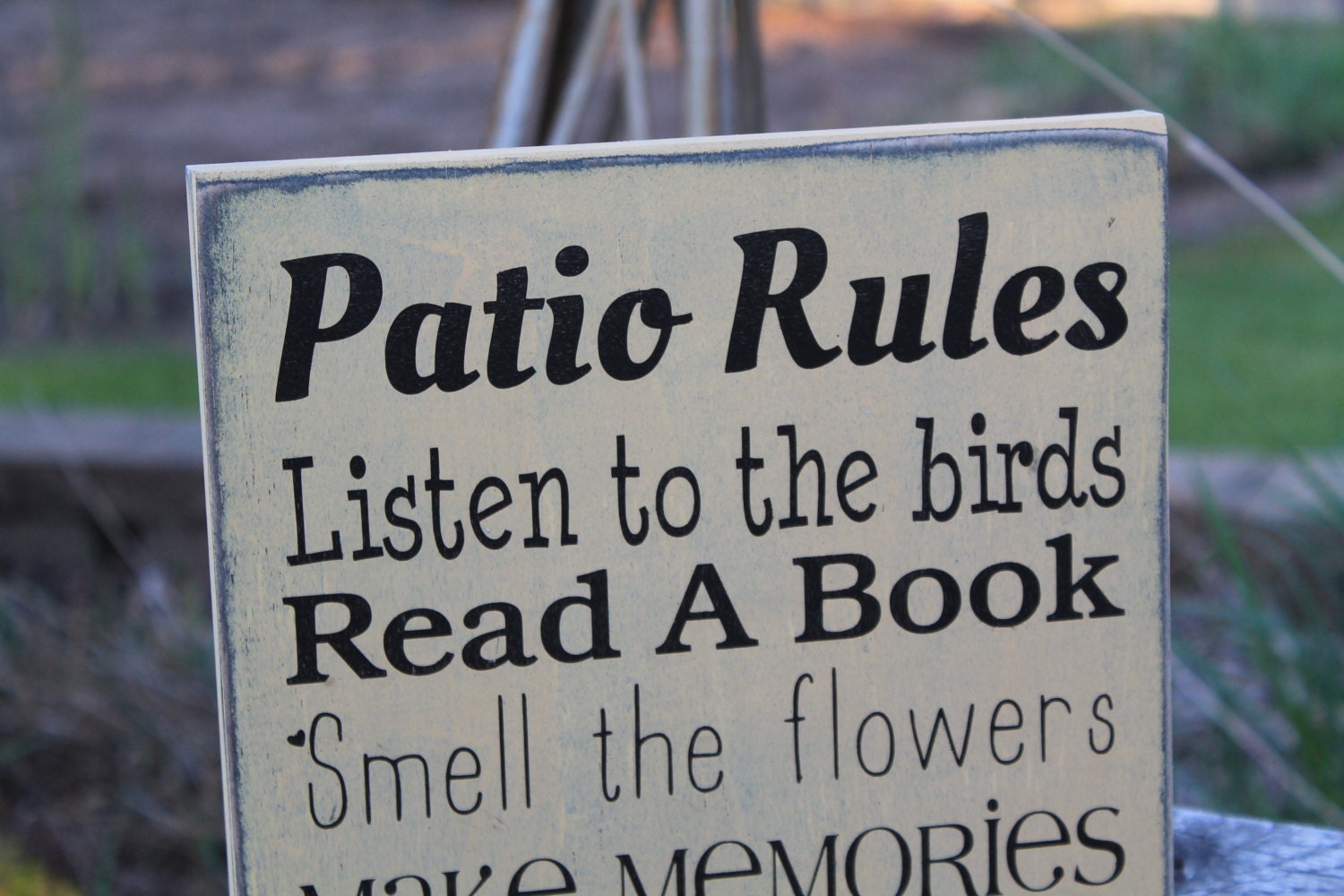 Patio Rules Sign Patio Decor Typography Word Art wood by Wildoaks