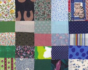 Vintage Fabric Precut 2 1/2 Inch Square Pieces 50 Cotton Material 4 Charm Quilting Sewing Projects Variety Pack 17 R