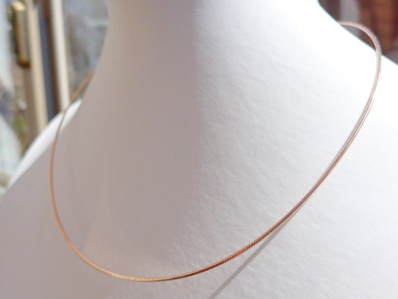 Rose Gold over 925 Sterling Silver Omega Chain, Finished Chain - 1 pcs ...