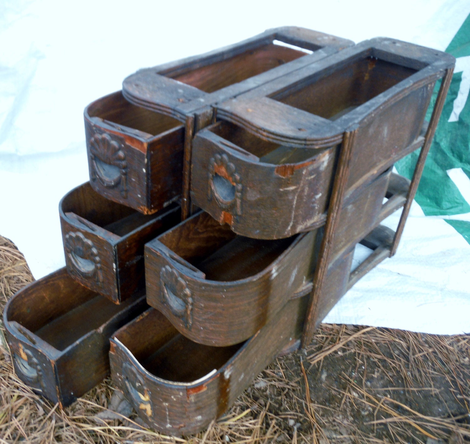 Antique Treadle Wheel Sewing Machine Drawers and Frames White Brand
