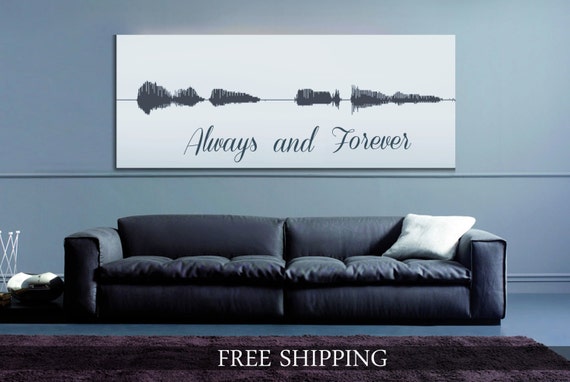 Always and Forever Sound Wave Canvas
