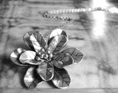 Pendant Necklace / Silver Flower Pendant / Sterling Silver Chain / Statement Necklace / Mother's Day Gift / Chic Jewelry / Accessories