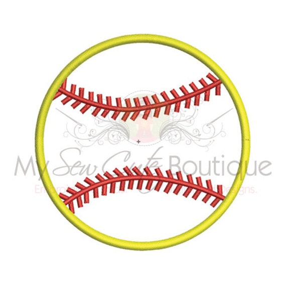 Softball Applique Design Machine Embroidery by mysewcuteboutique