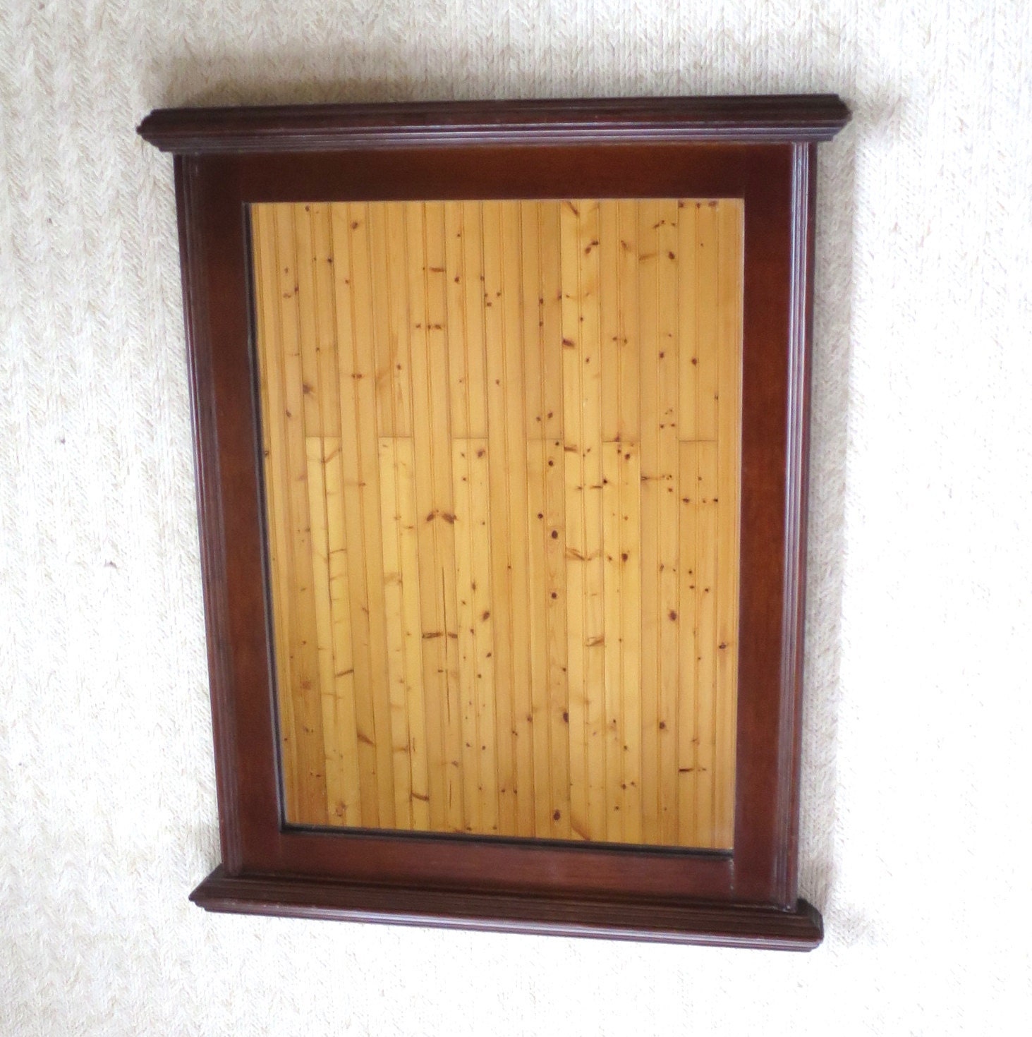 Vintage Wall Mirror Dark Wood Finish Traditional Style