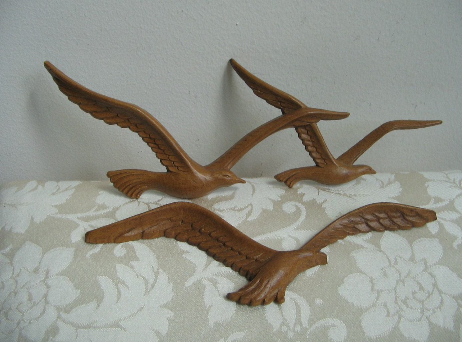 Vintage Seagulls Birds In Flight Wall Art Plaques Set by Homco