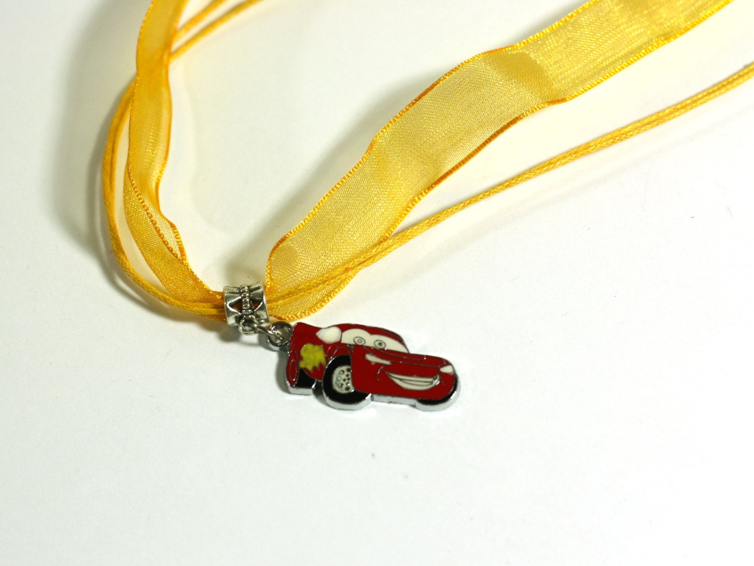 Yellow Necklace With Lightning McQueen by SKWOriginalsbySummer