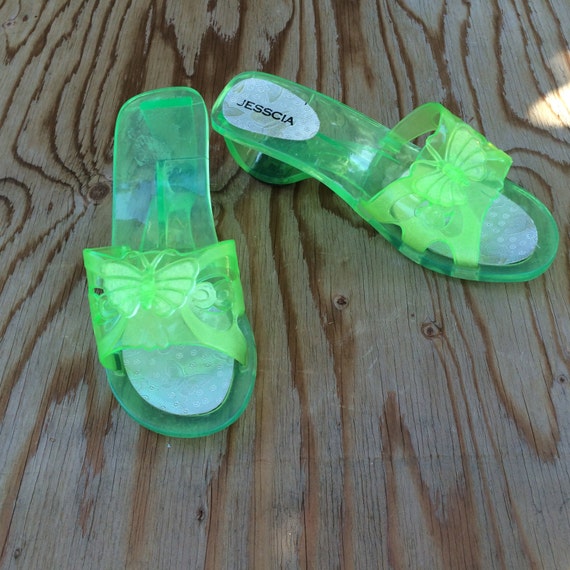 mint green jelly sandals