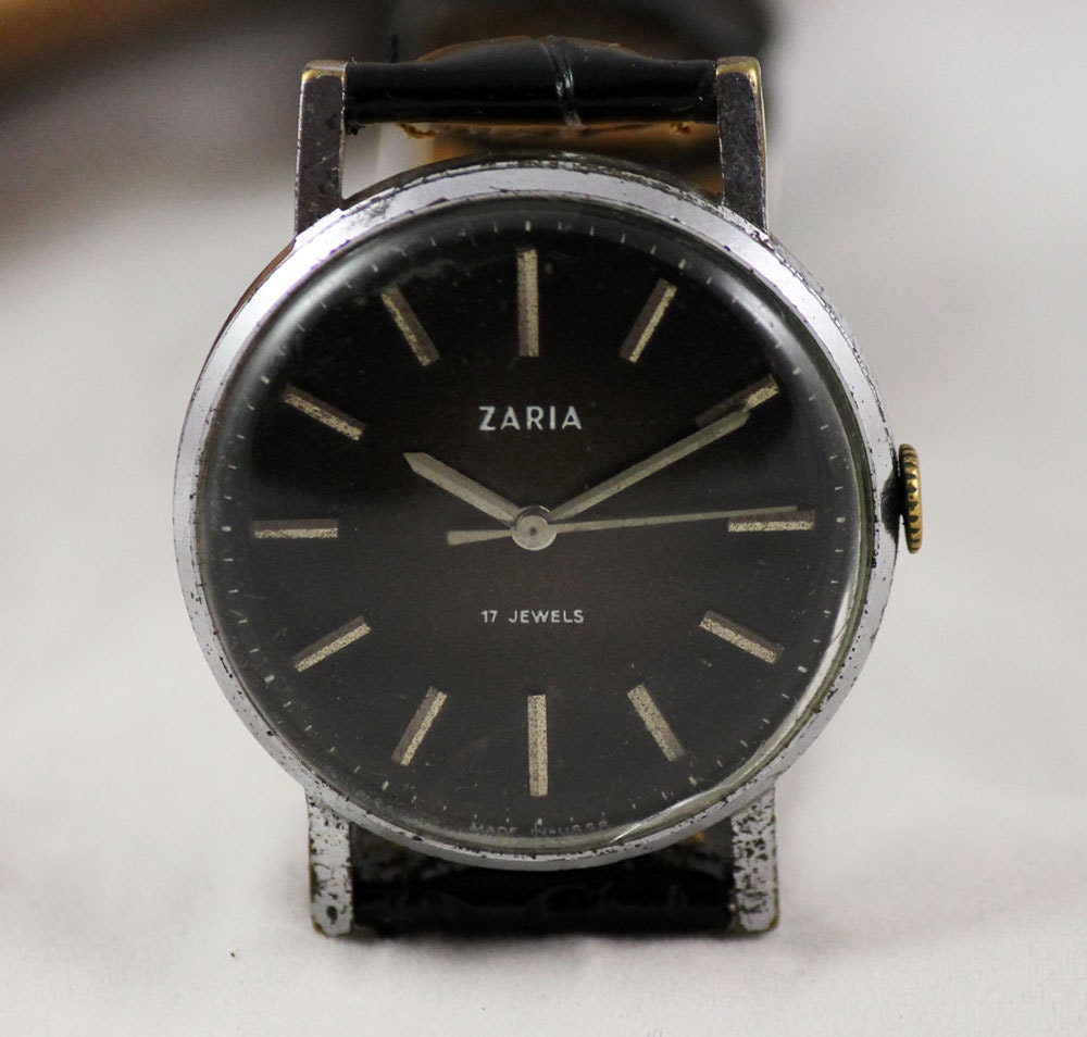 Montre Pendentif Vintage ZARJA 21 Rubis Plaqué Or Forme Cœur - Made In URSS - À Réviser