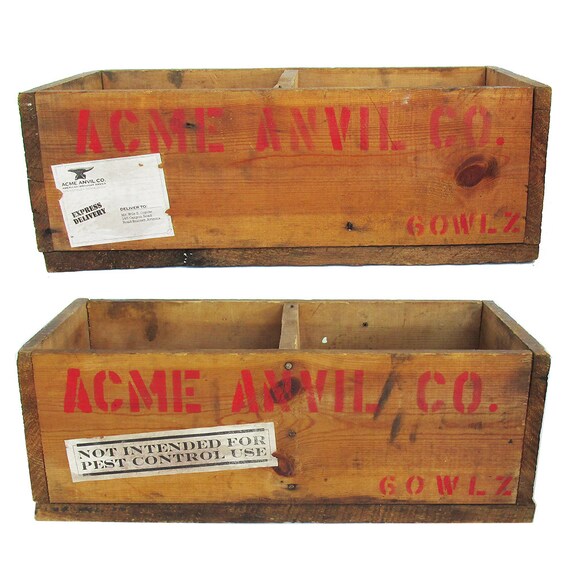 Distressed Acme Anvil Crate Industrial Wood Box An Ode