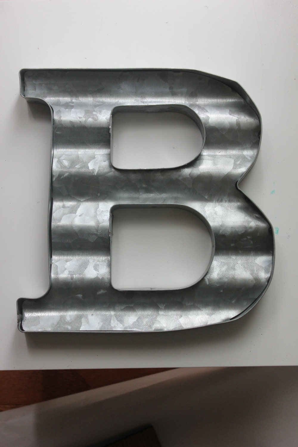 LARGE METAL LETTER Corrugated Zinc Steel Initial Home Room