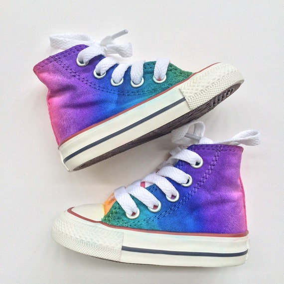 Infant and Toddler Rainbow Converse Tie Dye High Tops