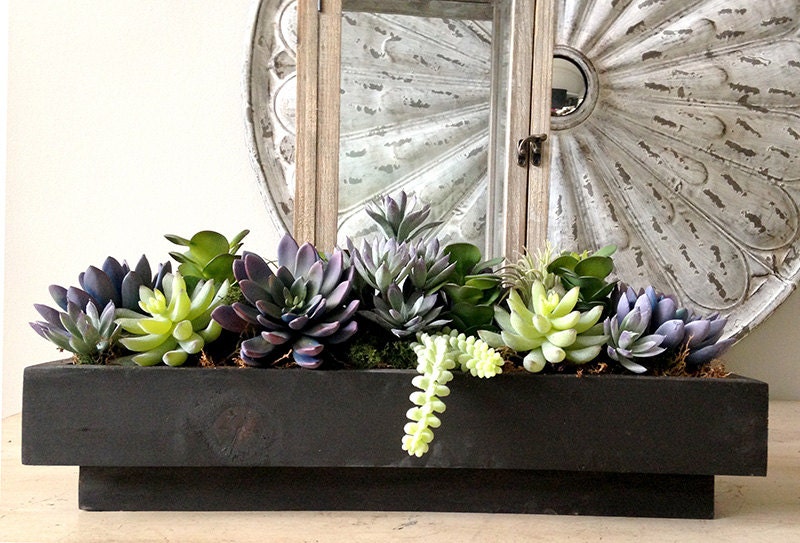 Faux succulent centerpiece succulent plants faux succulents