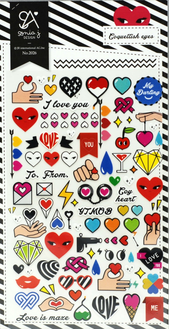 love stickers scrapbooking stickers planner stickers erin