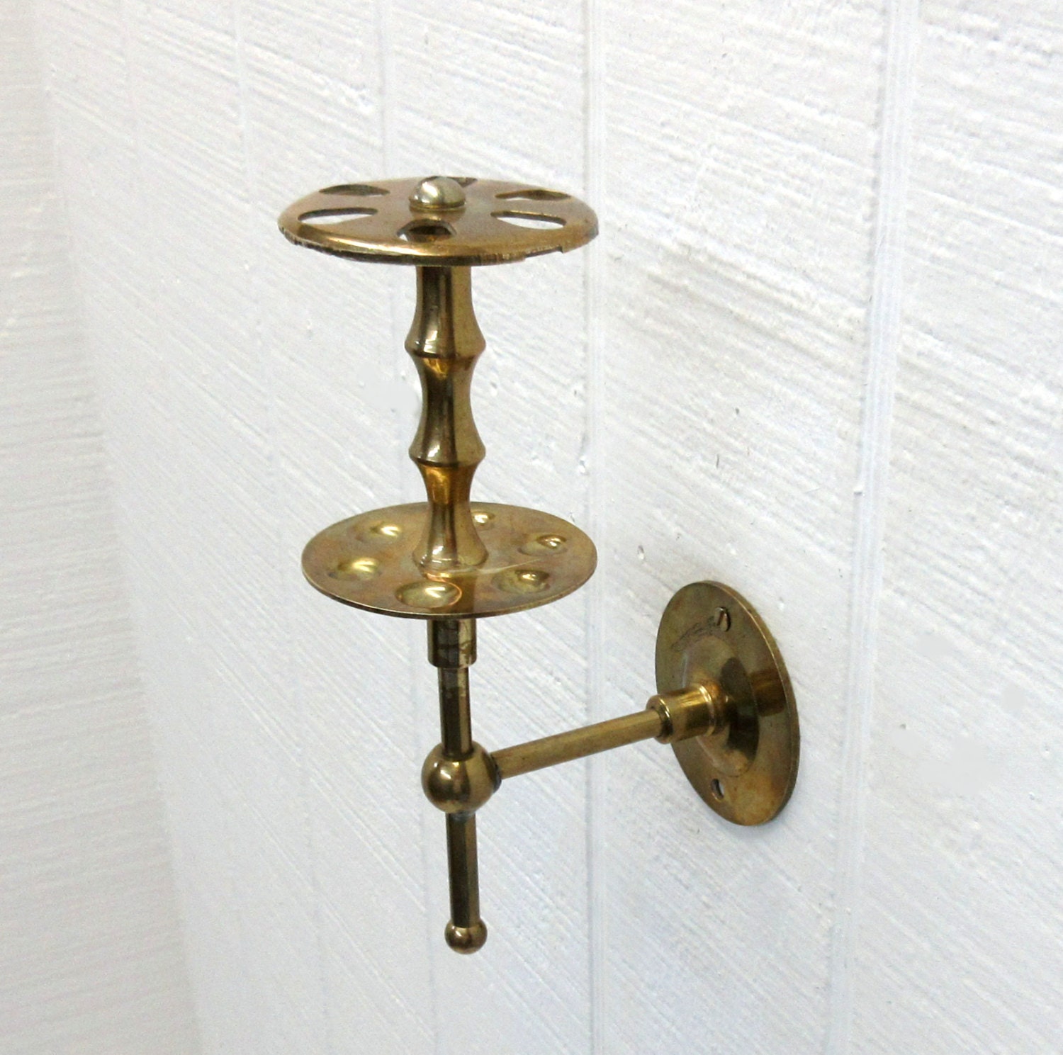 Vintage Brass Toothbrush Holder Wall Mount by thejunkman on Etsy