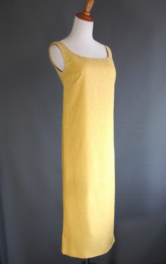 sale 1950s studded linen shift sack column dress by edgertor