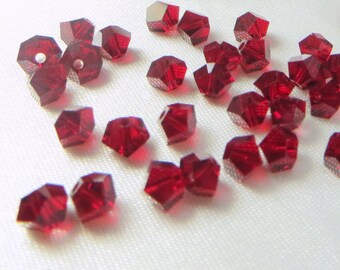 25 Marsala Dark Red Siam 4-5mm Swarovski 5310 Simplicity Jewelry Beads
