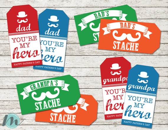 Happy Father's Day Dad Grandpa Gift Tags Father's