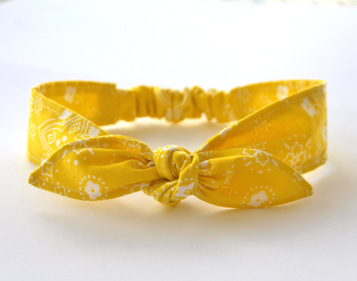 Baby Rockabilly Headband Yellow Bandana Head Scarfs by Lorettajos