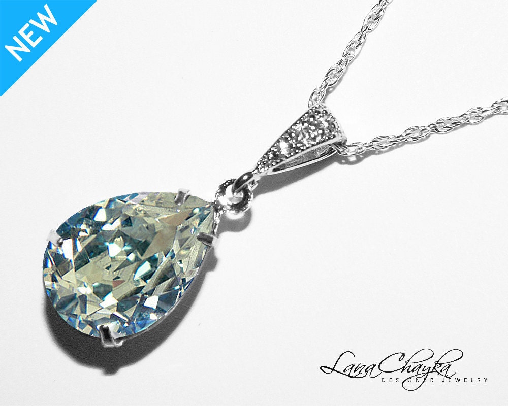 Moonlight Crystal Necklace Swarovski Moonlight Sterling Silver