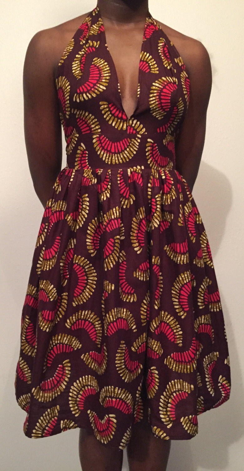 African Print Halter Neck Dress by ifenkili on Etsy