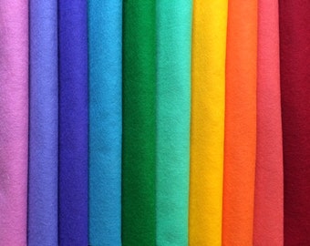 PURE WOOL FELT**10 Rainbow Colours**Stuffed Animals**Waldorf Craft**Steiner Toys**Waldorf Dolls**Craft Supply***Free Shipping In australia**