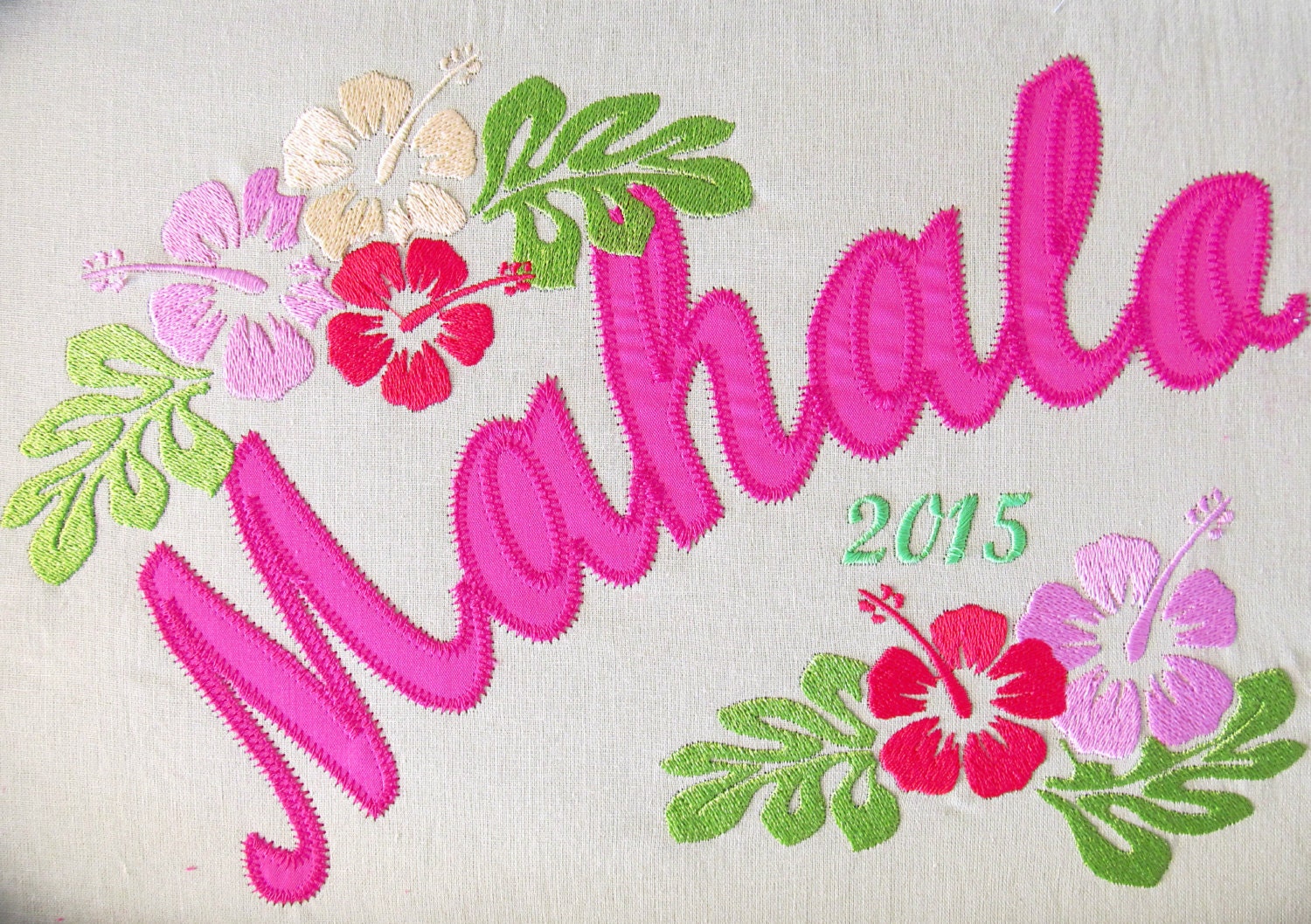 Hawaiian Aloha Hibiscus Flowers Embroidery Designs May 7096