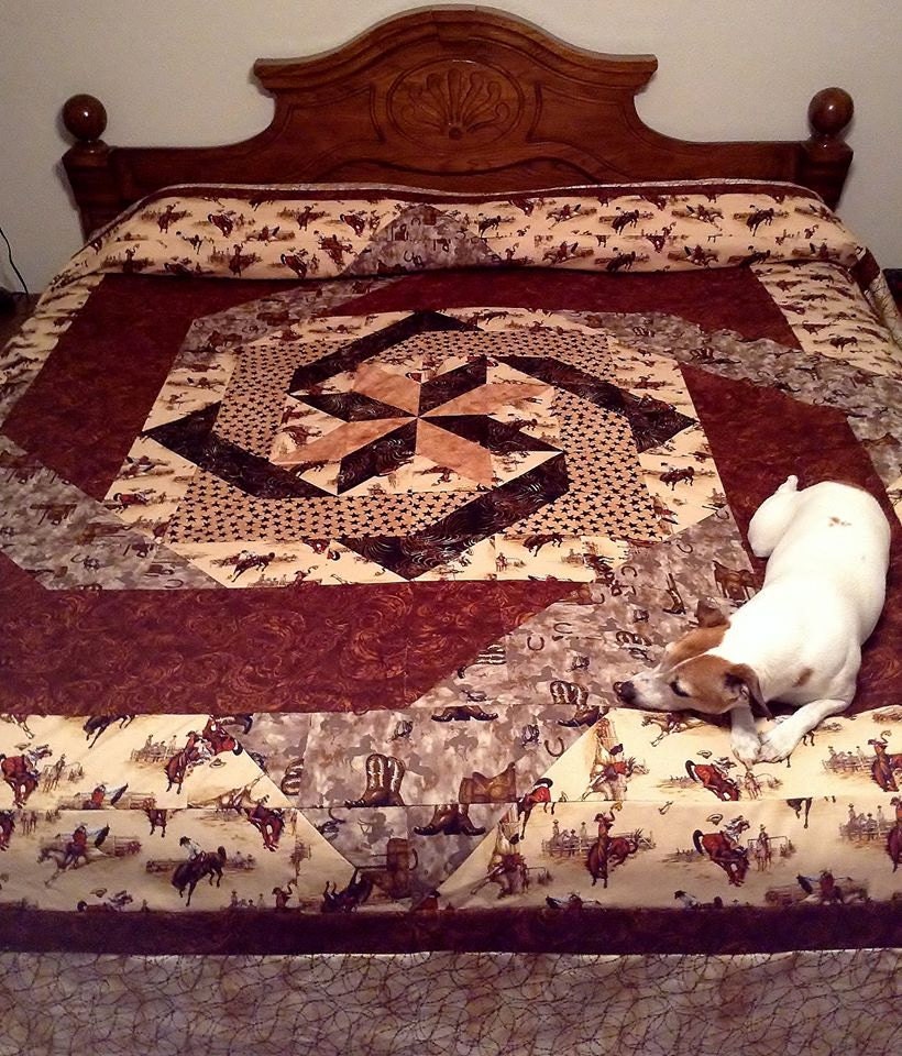 KingSized Cowboy Themed Quilt by SOHaraClothCreations on Etsy