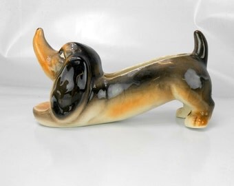 Vintage Doxy vase dog planter daschound planter vintage figural planter vase