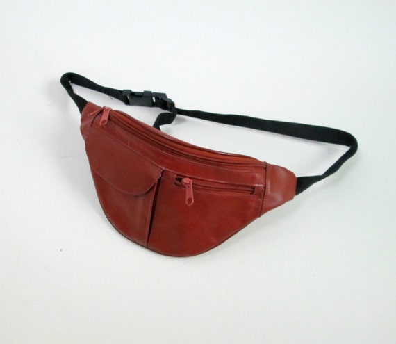 Brown Leather Fanny Pack Vintage 1980s by looseendsvintage on Etsy