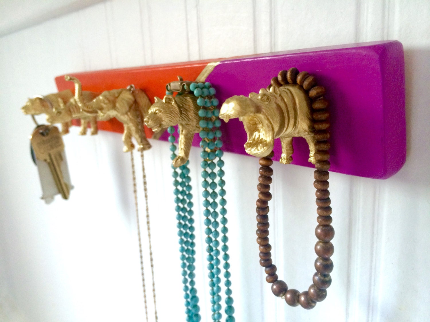 Key Holder // Hanging Jewelry Holder // Gold Animal by MidCityMod