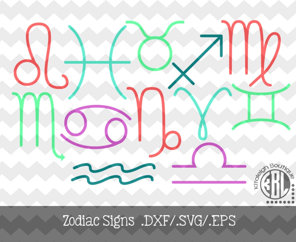 Download Zodiac Signs .DXF/SVG/.EPS File for use with your Silhouette