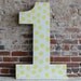 36" Wooden Number One - First Birthday Photo Prop, Distressed Polka Dots, Oversize Number, all numbers many colors avail