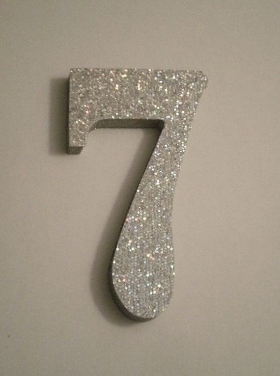 silver glitter numbers sparkling silver by lauriebcreations