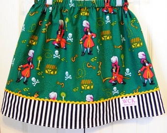 Captain Hook and Peter Pan Skirt ( 18 mos, 24 mos, 2T, 3T, 4T, 5 ,6, 7, 8, 10)