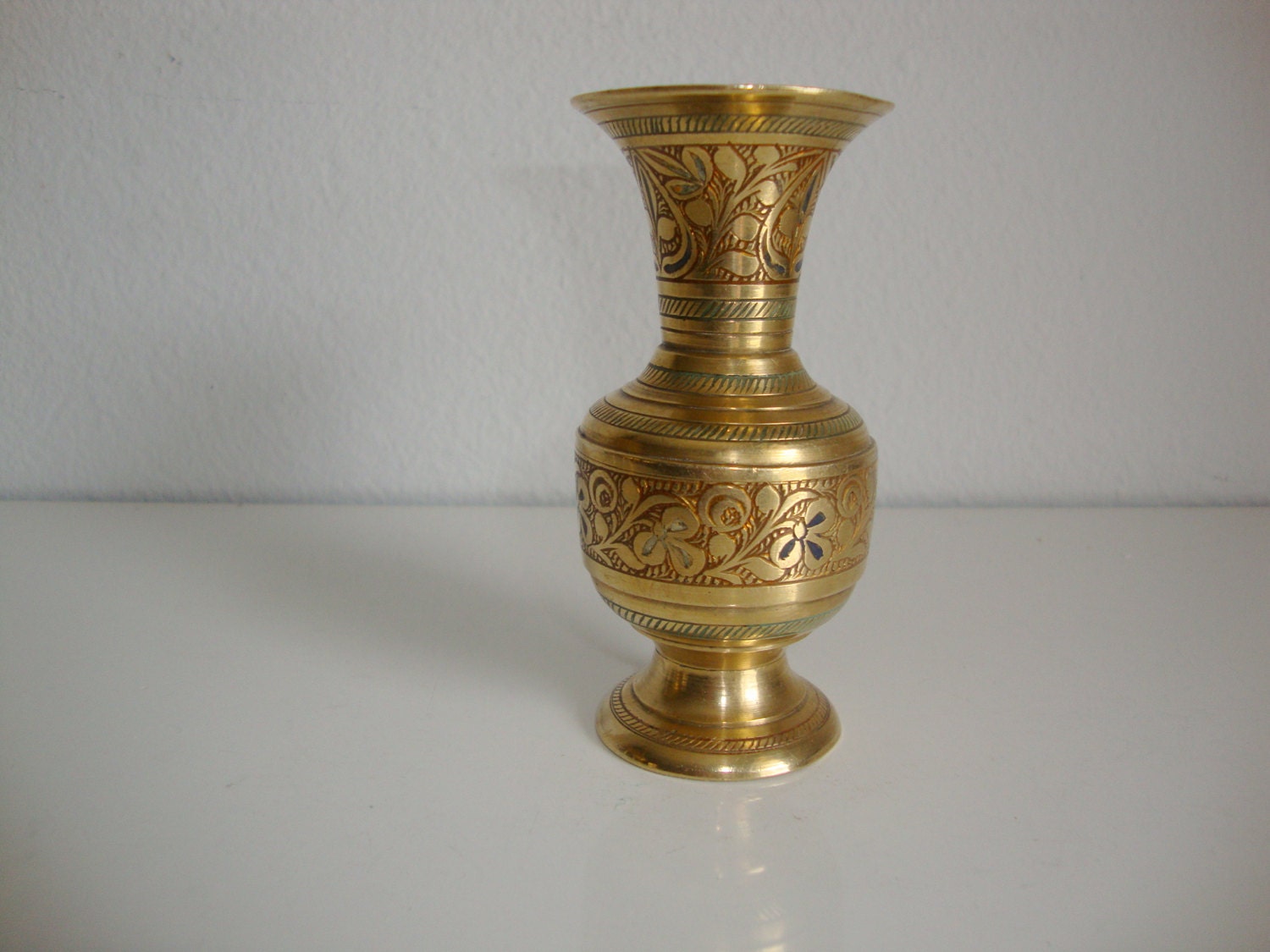 Vintage Brass Vase Small Brass Flower Vase Brass by LotzOStuff
