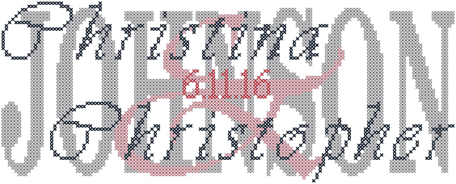 Last Name Cross Stitch Pattern With First Names Ampersand And