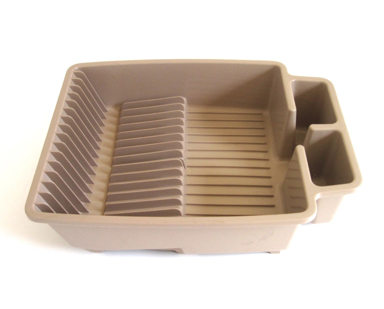 One Piece Plastic Dish Drying Rack Beige unmarked similar to