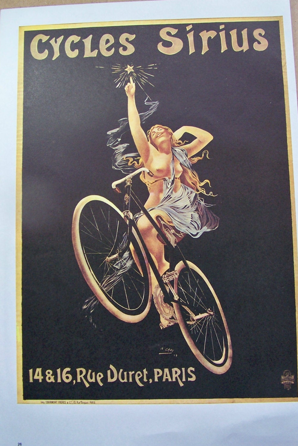 Vintage Bicycle Poster Print Cycle Poster Bike Poster Bike