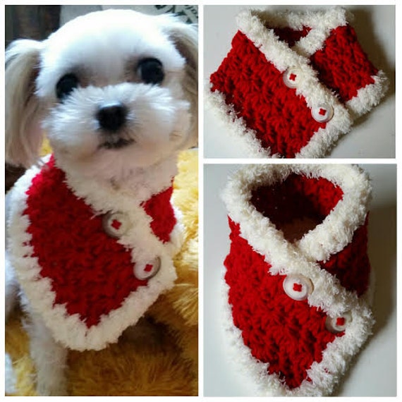 Crocheted Small Dog Scarf Puppy scarf fits most S or M dogs