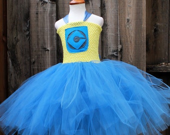 Despicable Me costume - minions costume - Yellow Smoke Blue Dress - minions dress - despicable me dress - Despicable Me Party