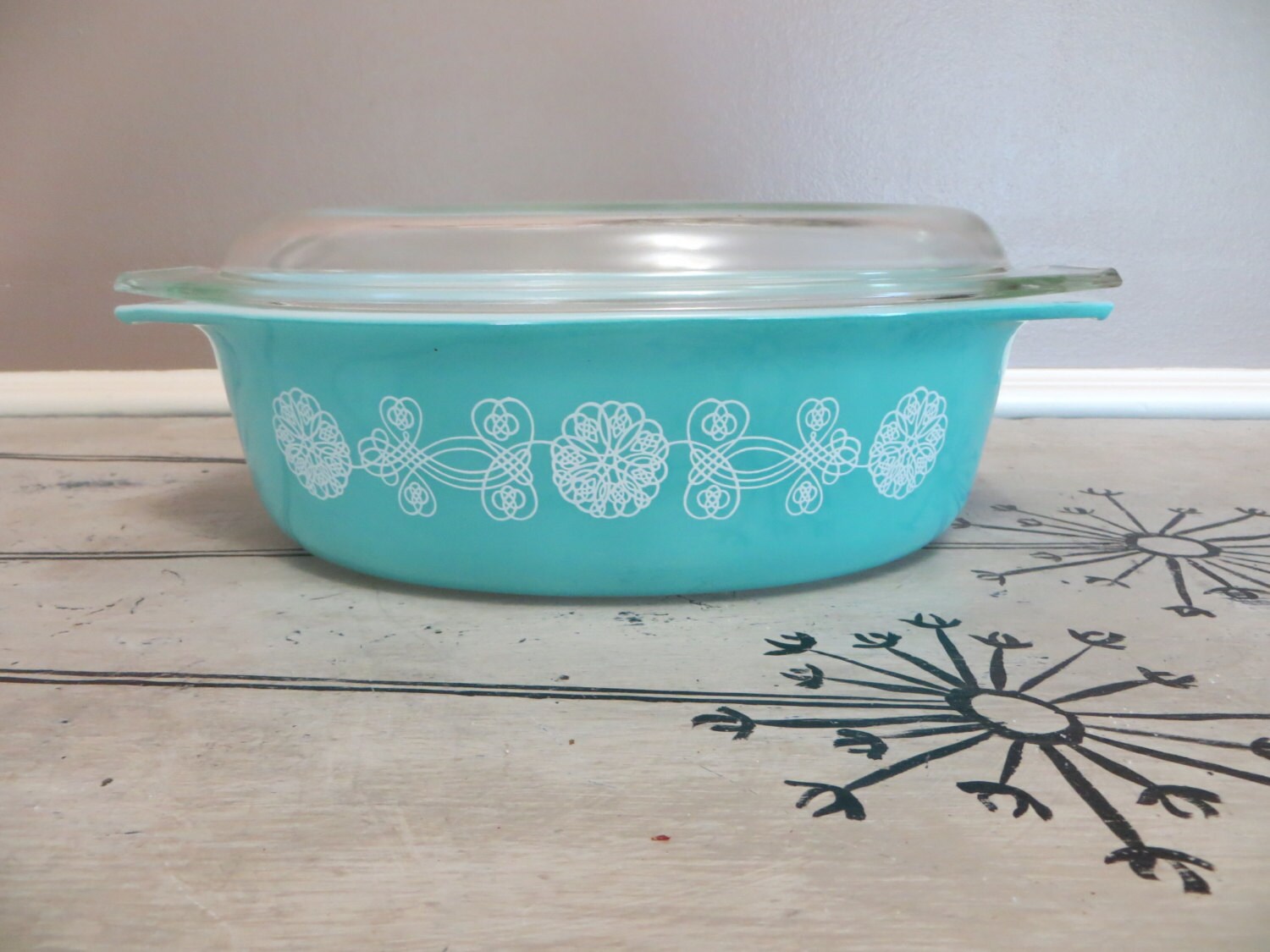 Pyrex Bowl Turquoise Pyrex Dish Covered Casserole Dish Baking